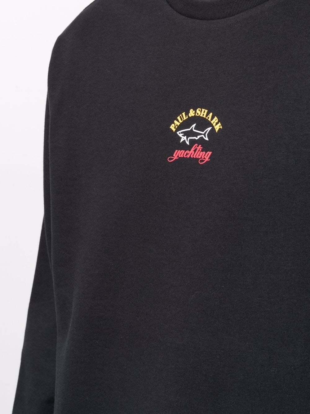Shop Paul & Shark Logo-print Sweatshirt In Black