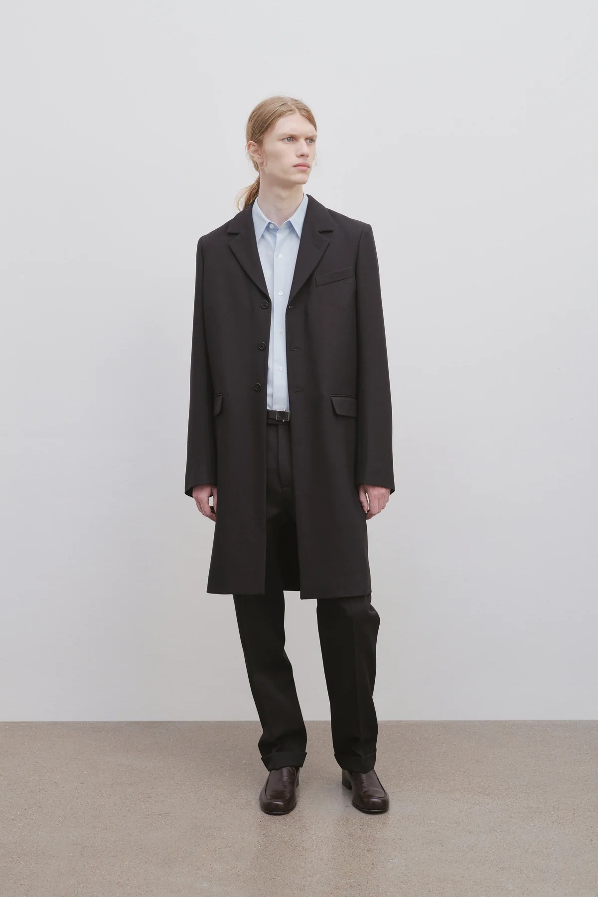 The Row Bernie Woolen Single-breasted Coat In Black