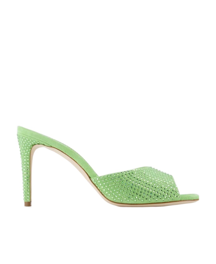 Paris Texas Logo High-heel Flip-flops In Green