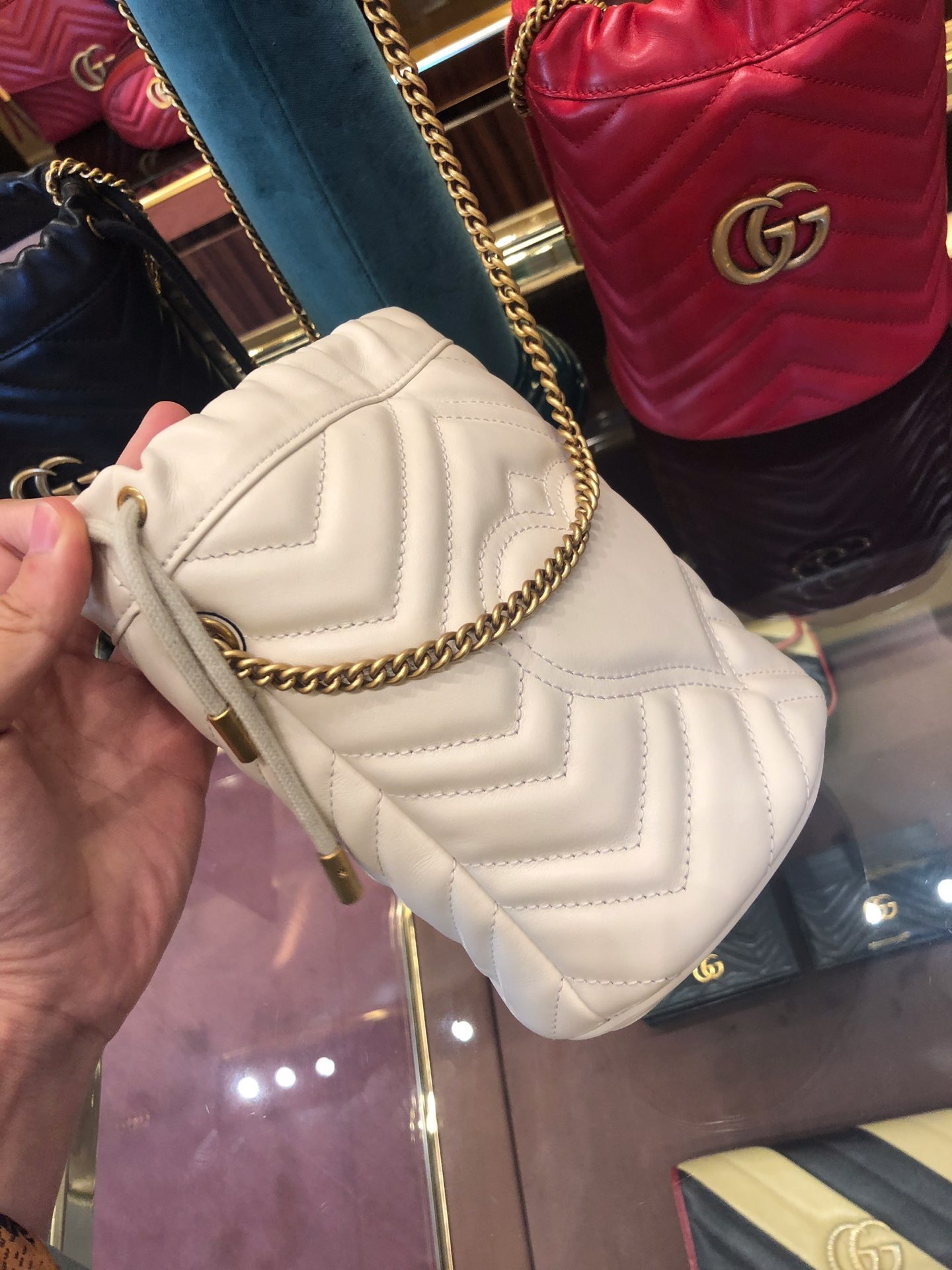 Gucci Gg Marmont Mini-bucket Bag In Pink