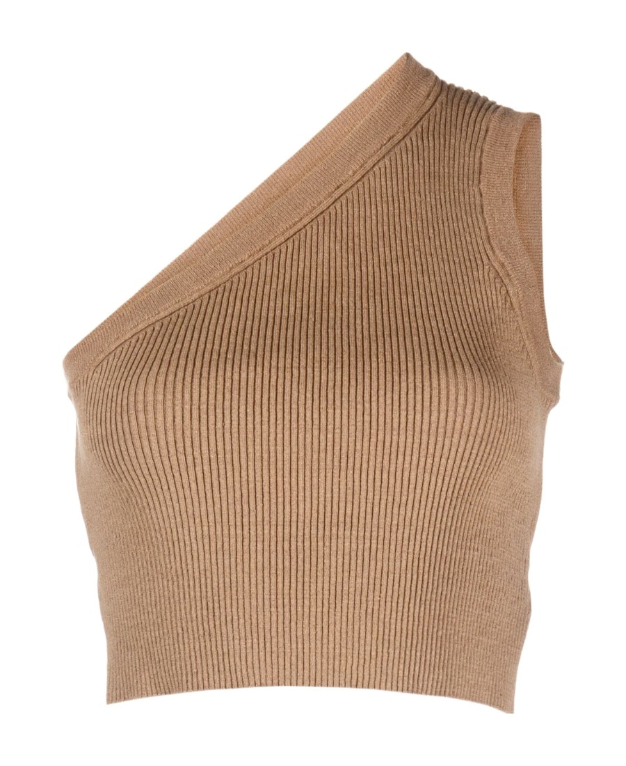 Jacquemus La Maille Ascu Linen-blend Crop Top In Nude