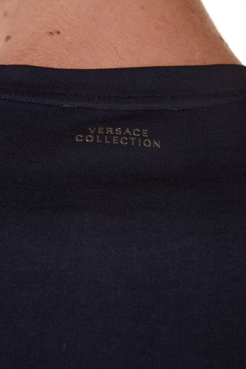 Versace Logo Long-sleeved T-shirt In Black