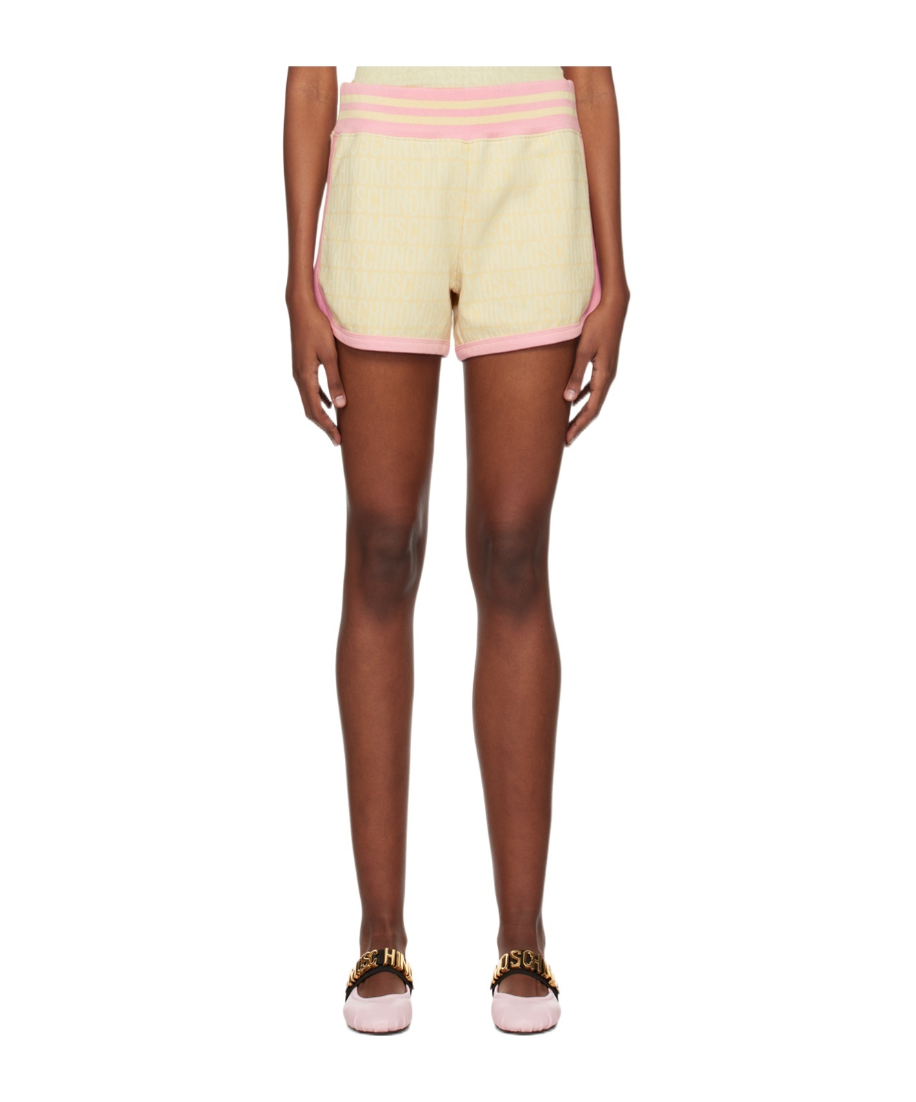 Moschino Contrast Trimmed Shorts In Brown
