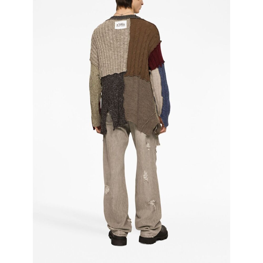 Dolce & Gabbana Patchwork Distressed Cardigan In Black