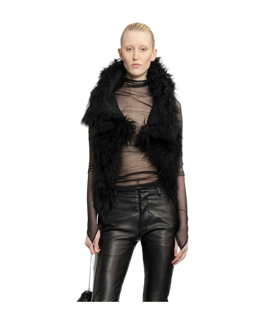 Ann Demeulemeester Bereta Shearling Waistcoat In Black