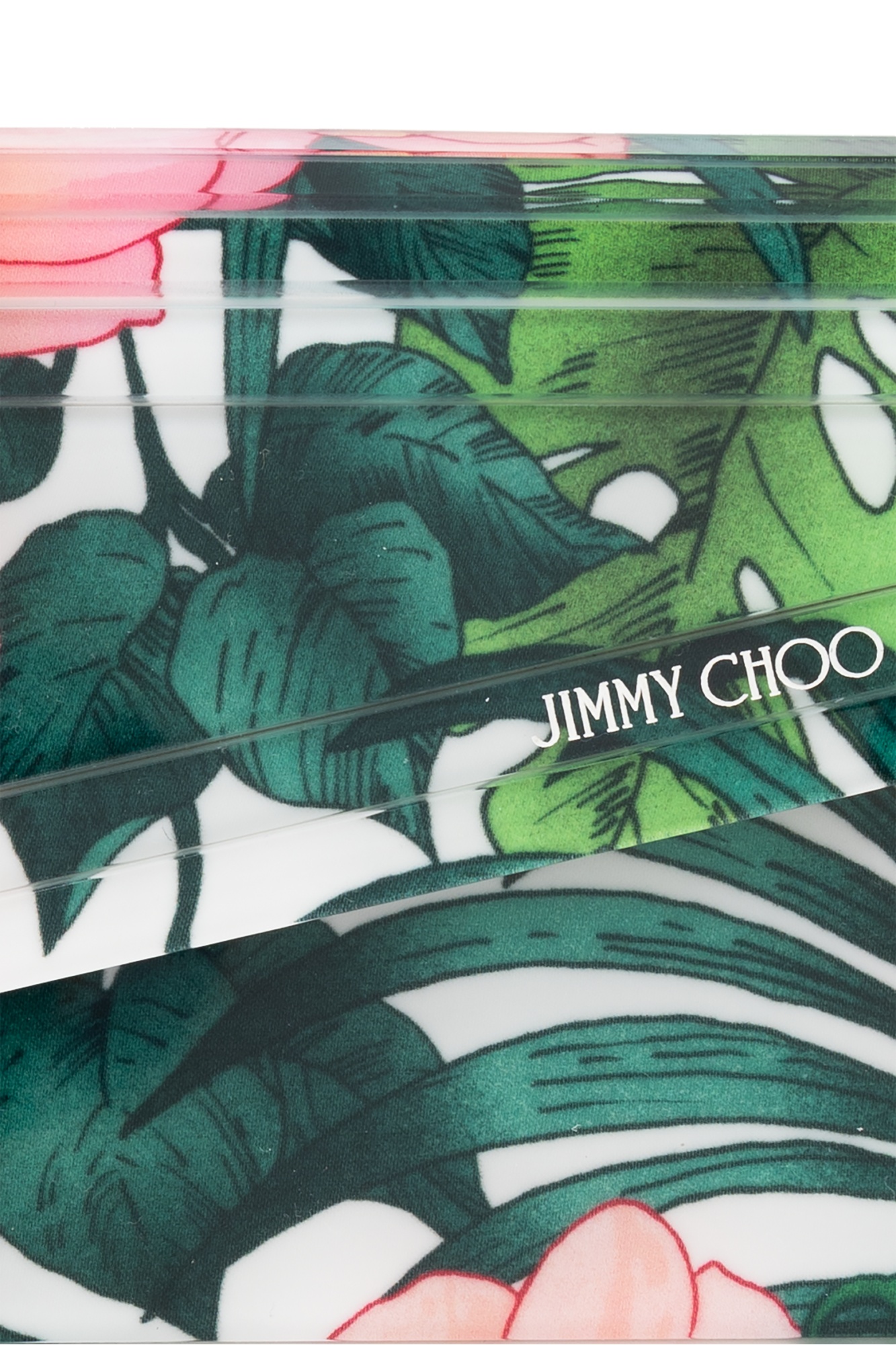 Jimmy Choo Candy Flower Printed Clutch Bag In Green