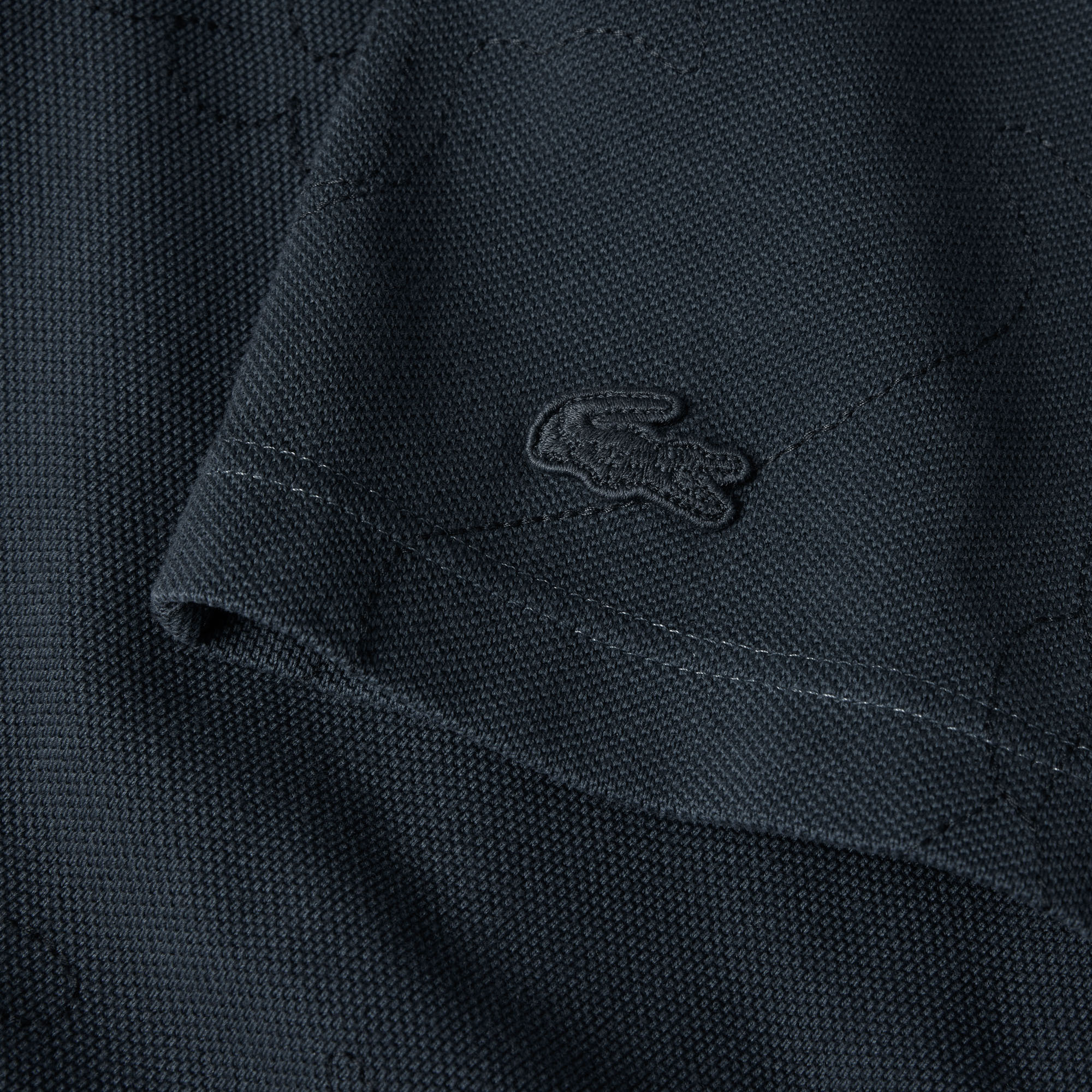 Lacoste Crocodile-appliqué Polo Shirt In Black