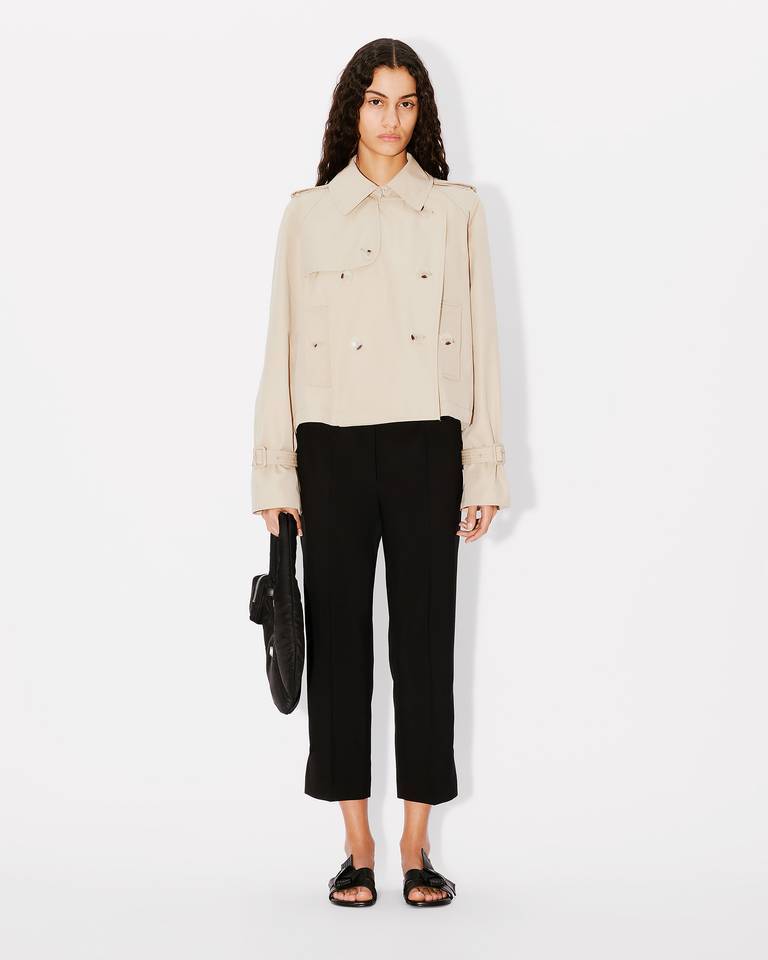 Kenzo Double-breasted Flared-sleeve Jacket In Nude