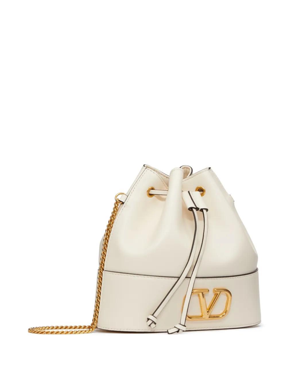 Valentino Mini Vlogo Signature Bucket Bag In Brown