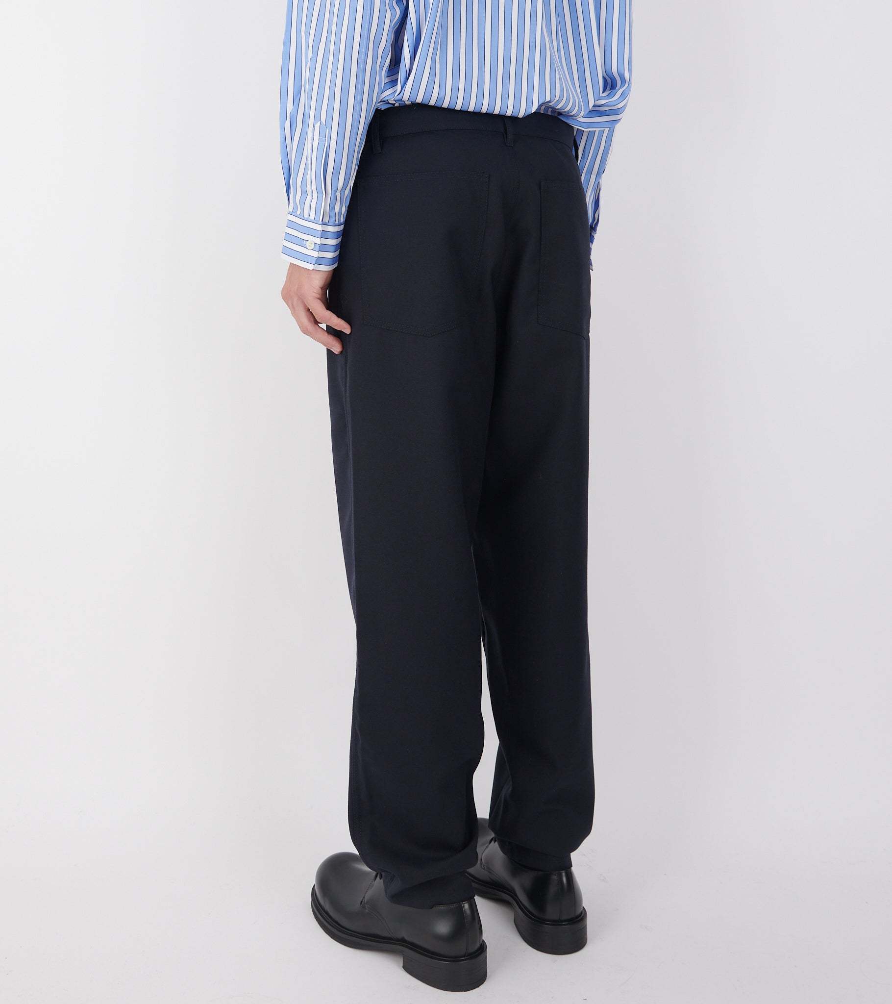 Comme Des Garçons Belt Loop Casual Pants In Blue