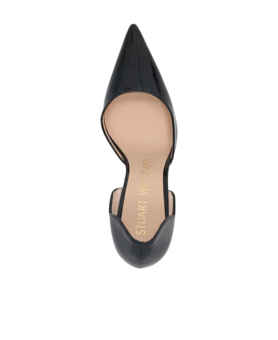 Stuart Weitzman Logo Lacquered Leather High Heels In Black