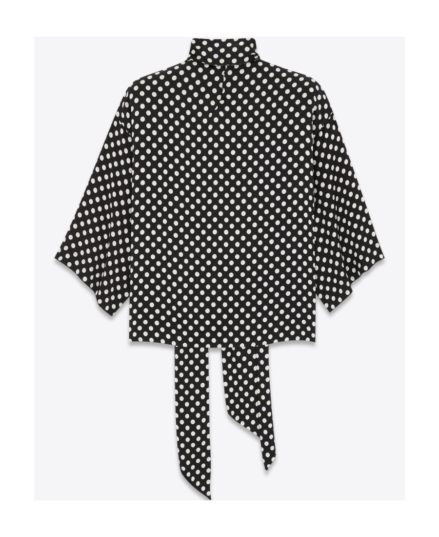 Saint Laurent Satin Blouse In Black