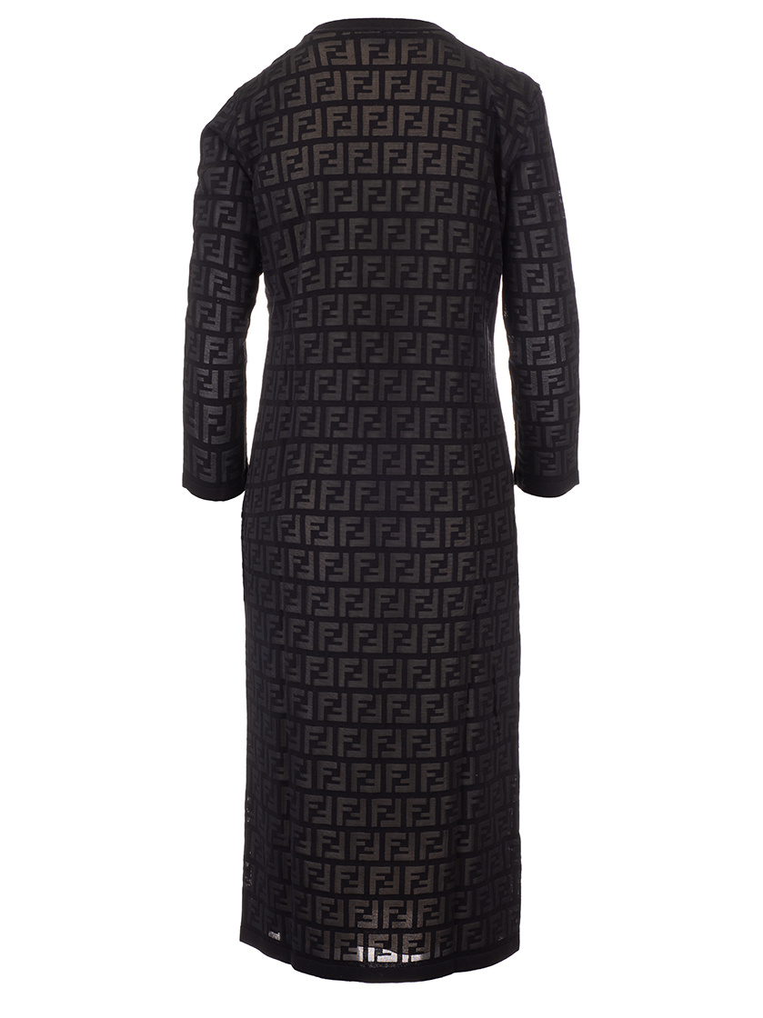 Fendi Printed Casual Dress In Black
