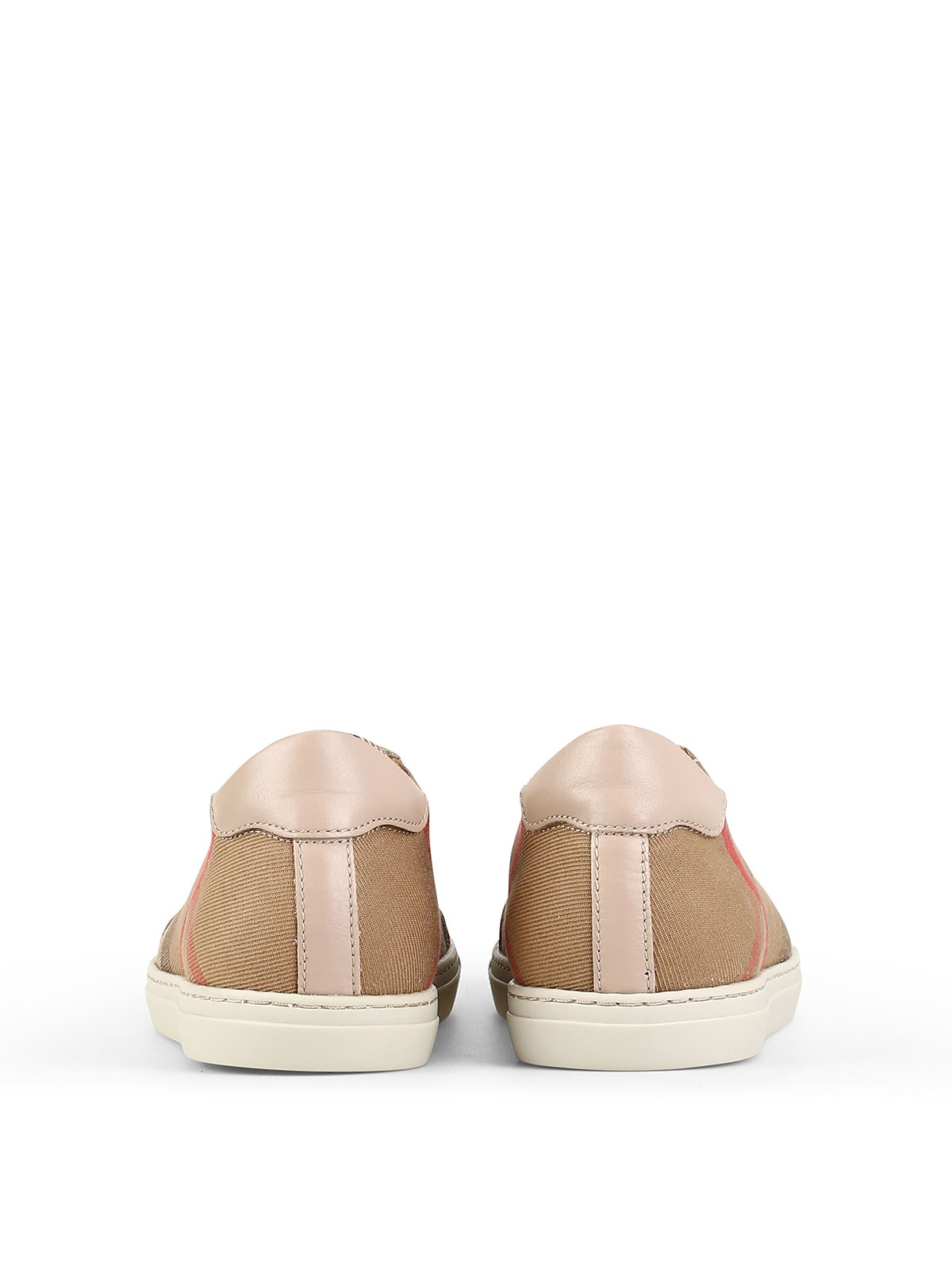 Burberry Checkered Leisure Sports Shoes In Nude