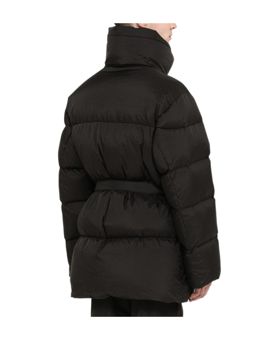 Off-white Hands Off Belted Puffer Down Jacket In Black
