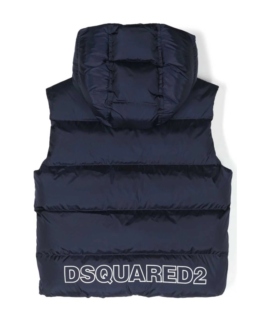 Dsquared2 Logo-print Padded Hooded Gilet In Black