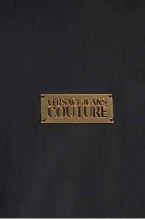 Versace Jeans Couture Logo Plaque Long-sleeved Shirt In Black