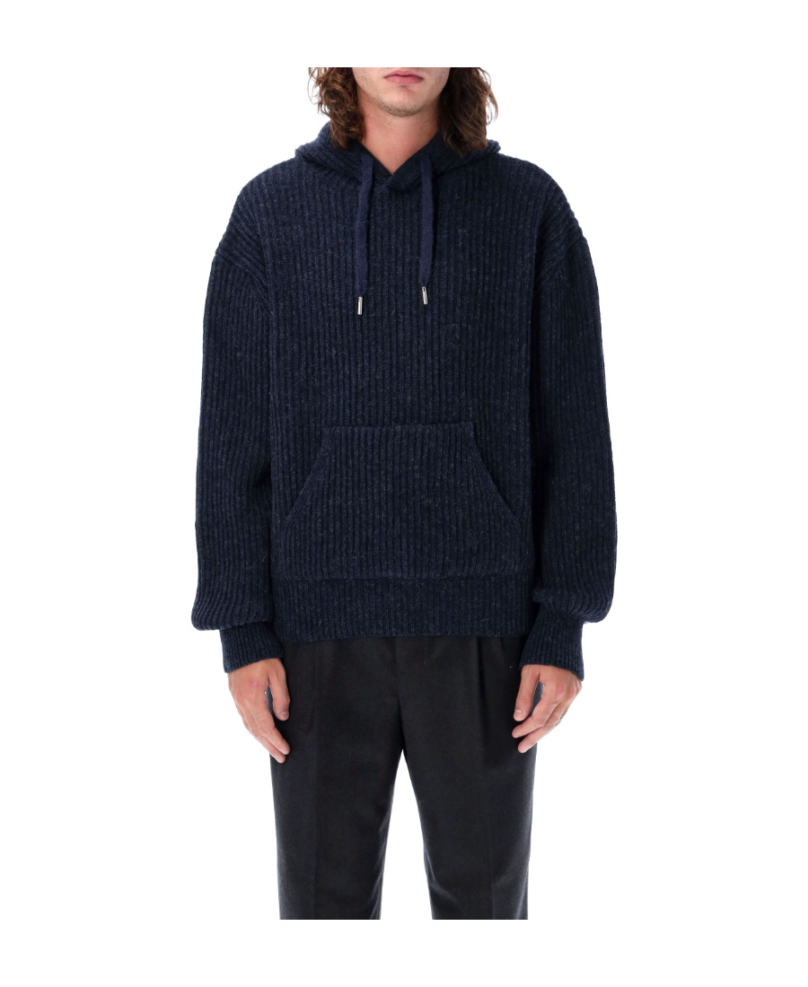 Ami Alexandre Mattiussi Ami Paris Ami De Coeur Drawstring Hoodie In Black