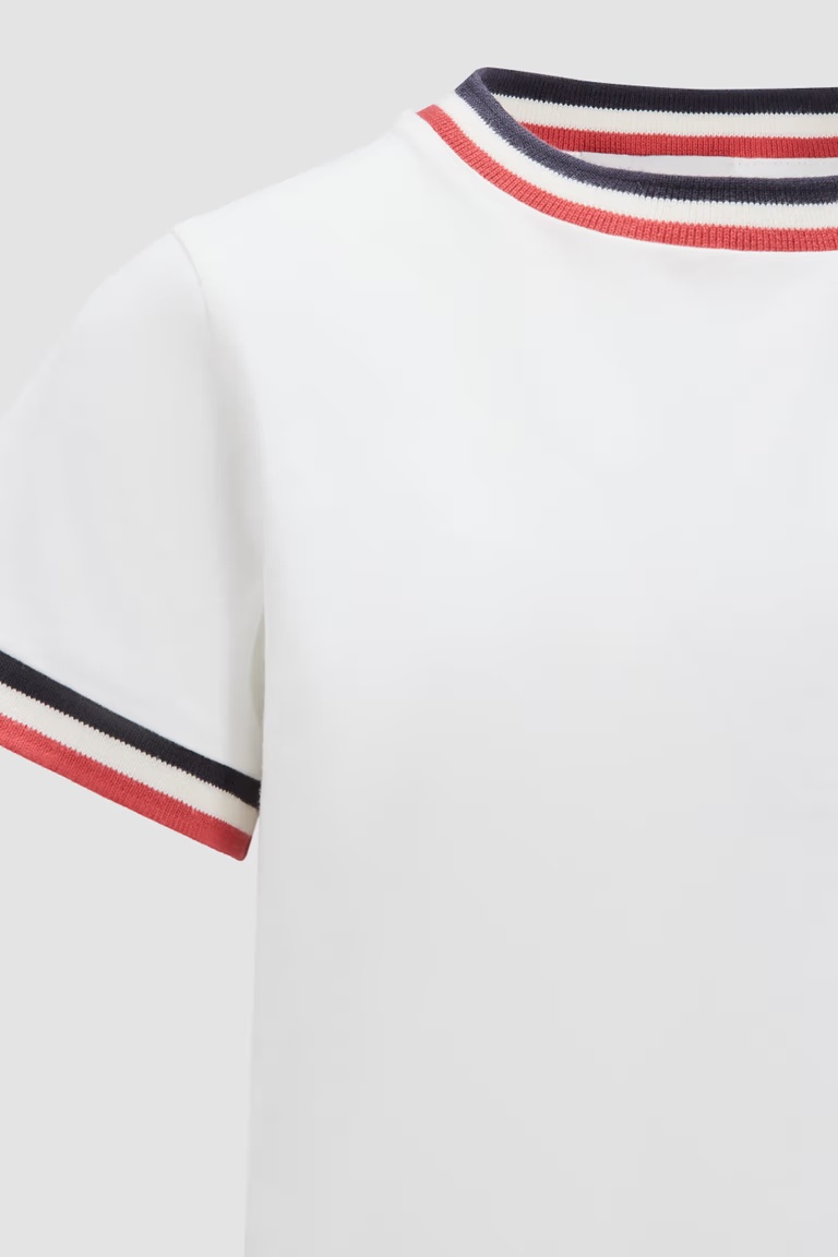 Moncler Three-color Short-sleeved T-shirt In White