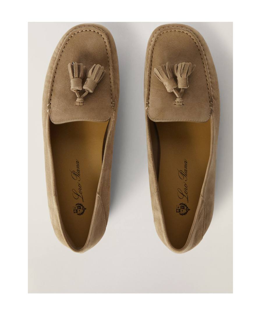 Loro Piana Dot Sole Walk Mokasin Shoes In Brown