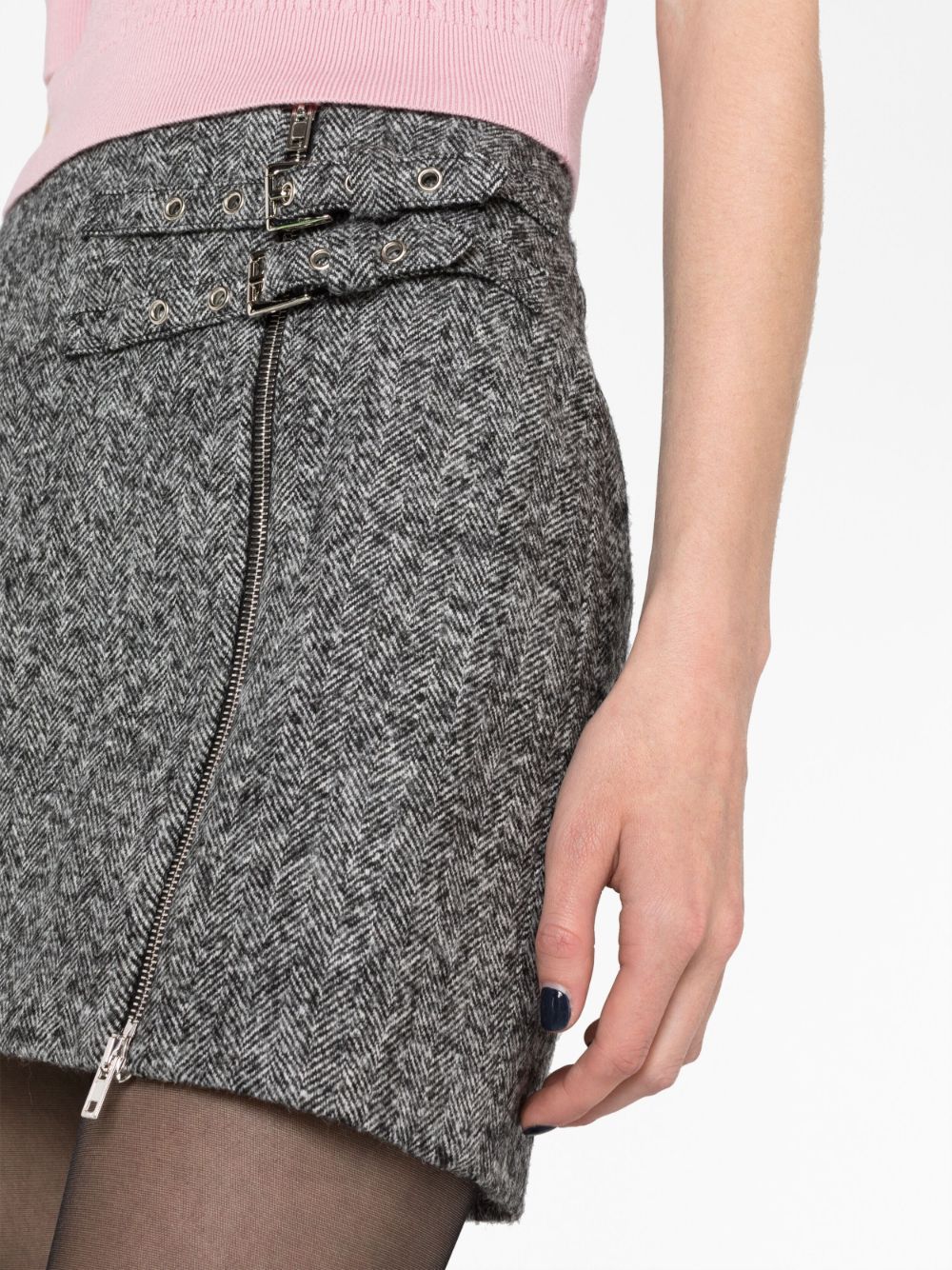 Alessandra Rich Alessandra Mini Skirt In Gray
