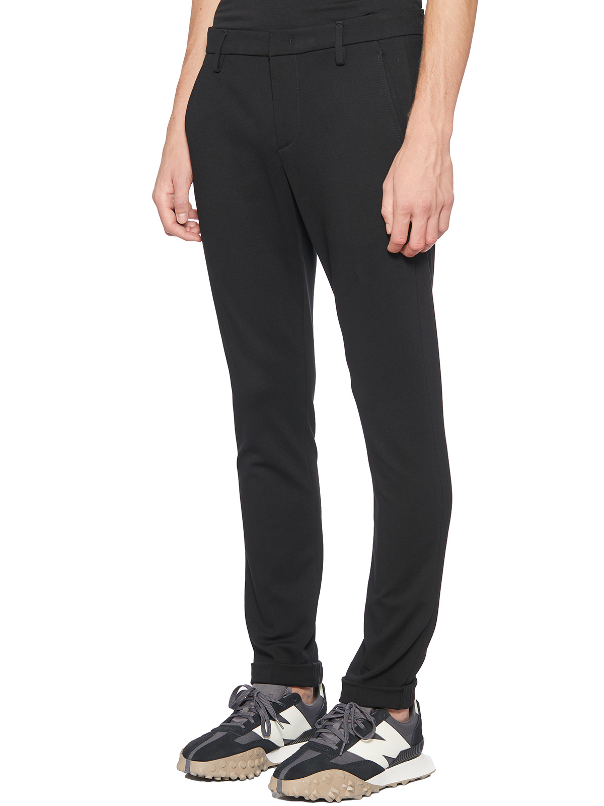 Dondup Belt-lined Casual Pants In Black