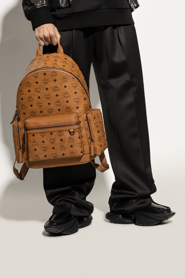 Mcm Zippered Backpack In Brown