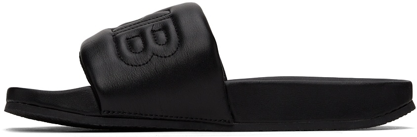Ambush Quilted Lettering Logo Sliders Man Sandals Black Size 9 Calfskin In Black