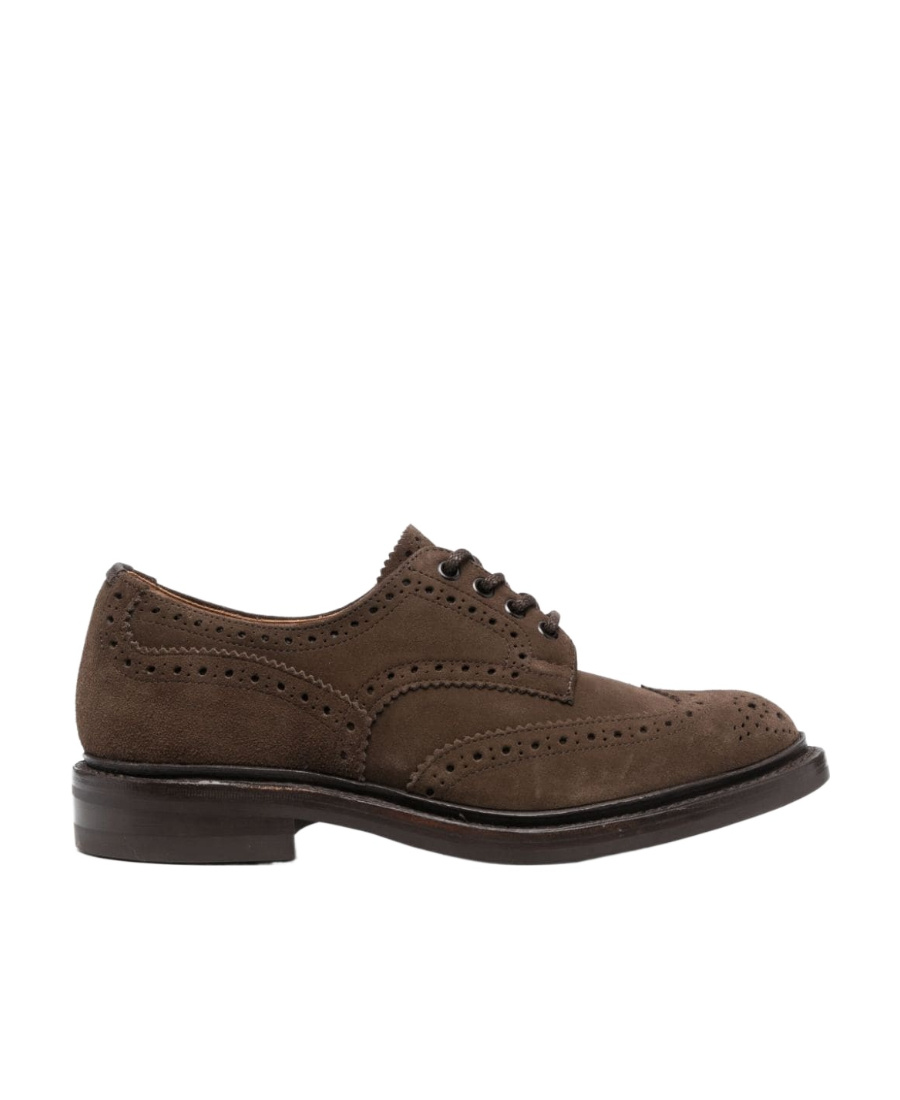 Shop Tricker's Brogue-detail Suede Brogues In Green