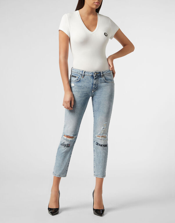 Philipp Plein Slim Boyfriend Statement In Gray