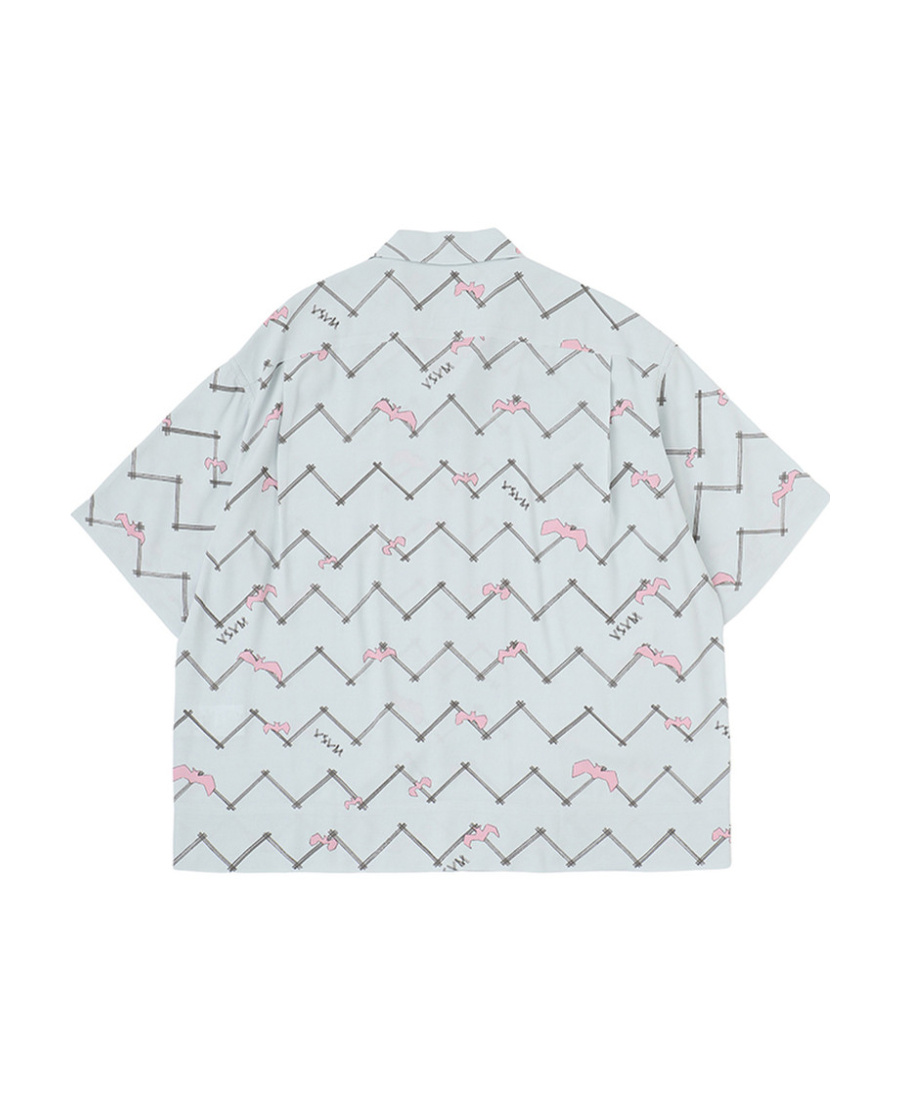 Visvim Printed Bats Rayon Copa Shirt In White