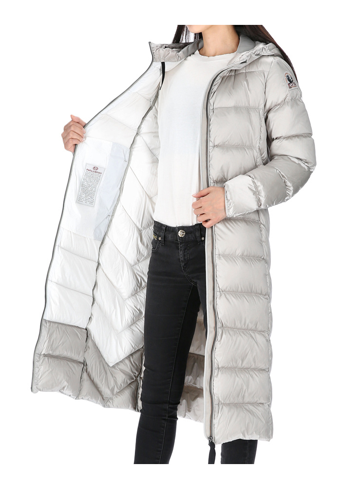 Shop Parajumpers Long-sleeved Hooded Down Jacket In White