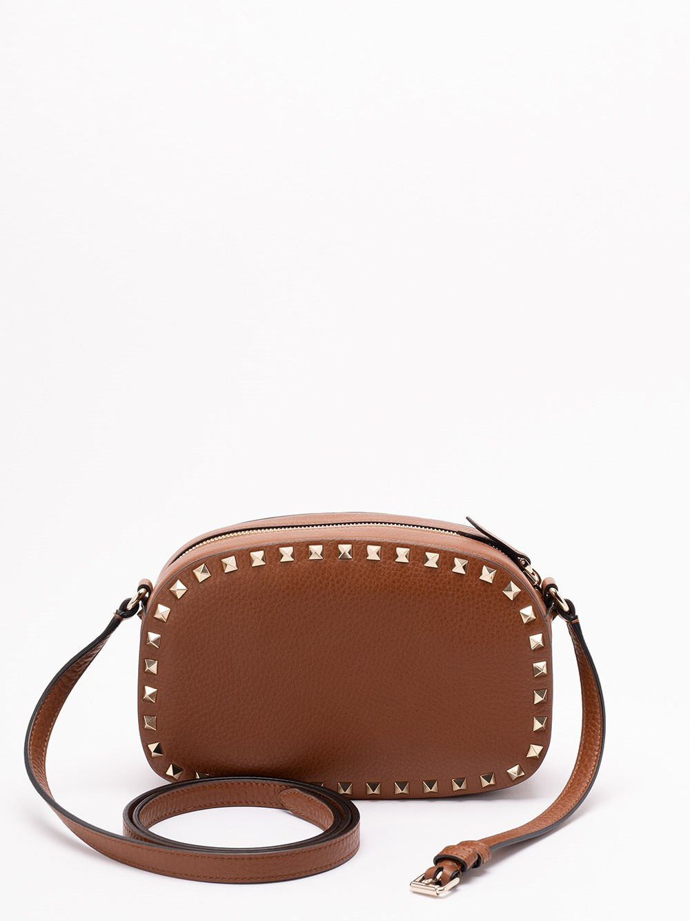 Valentino Rockstud Shoulder Bag In Brown