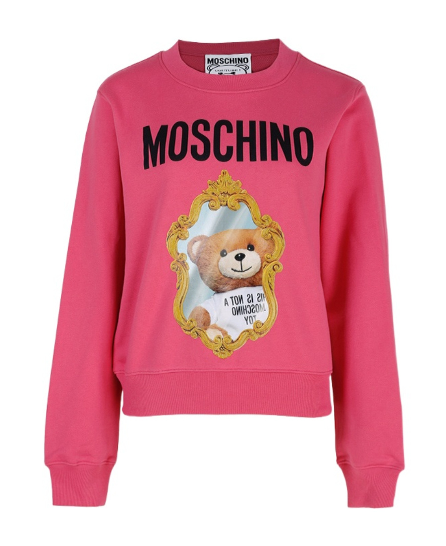Moschino Logo-print Round Neck Sweater In Red
