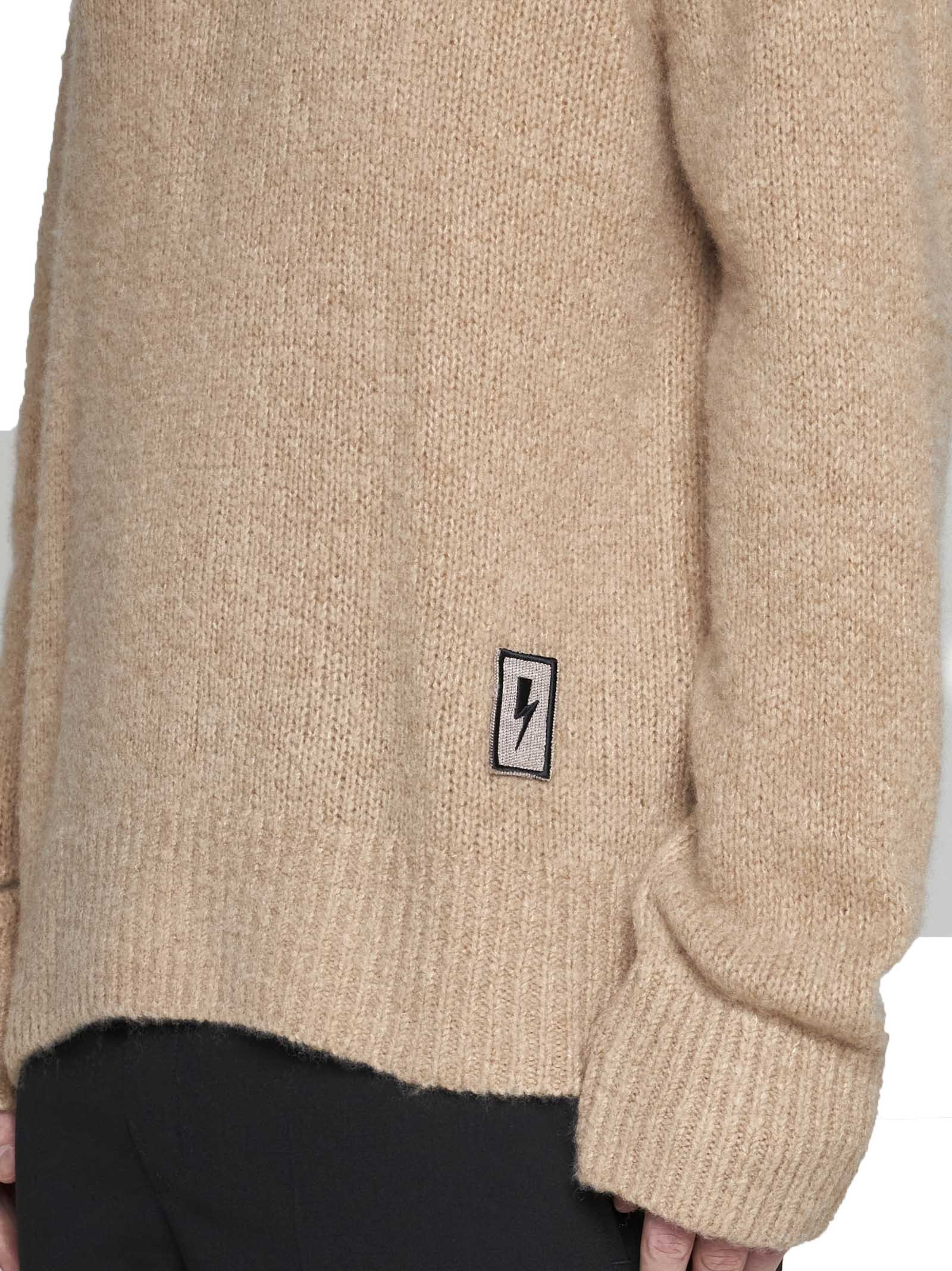 Neil Barrett Logo Patch Knitted Jumper In Nude