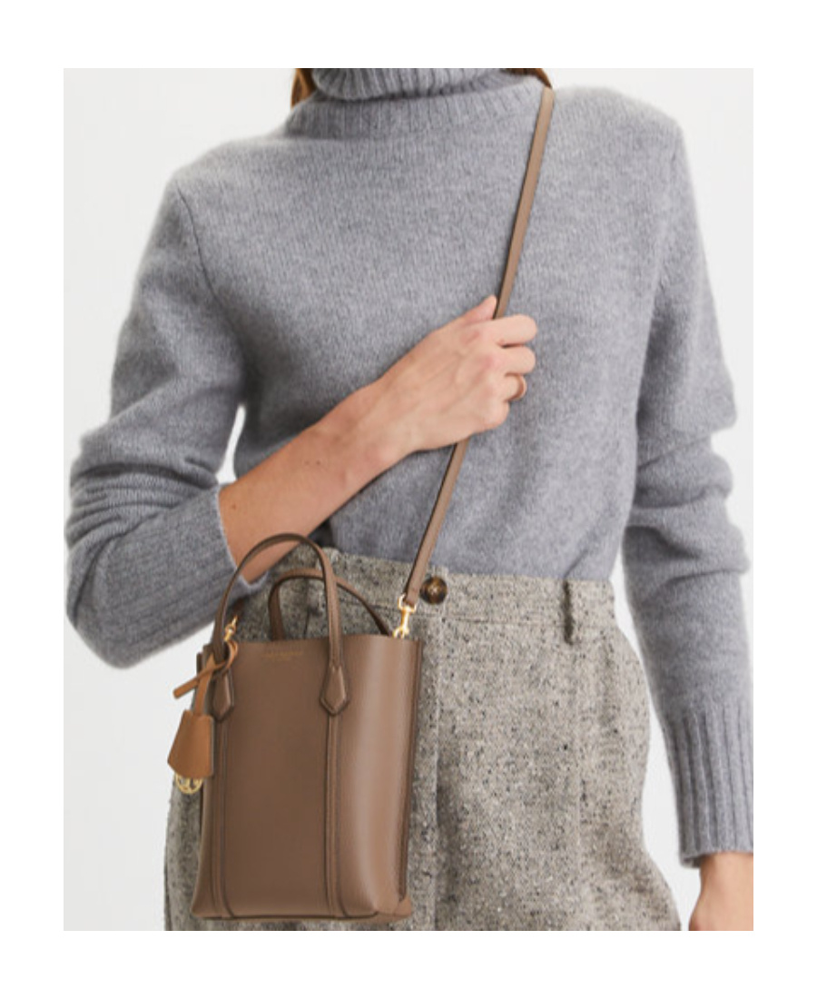 Tory Burch Perry Leather Crossbody Bag In Brown