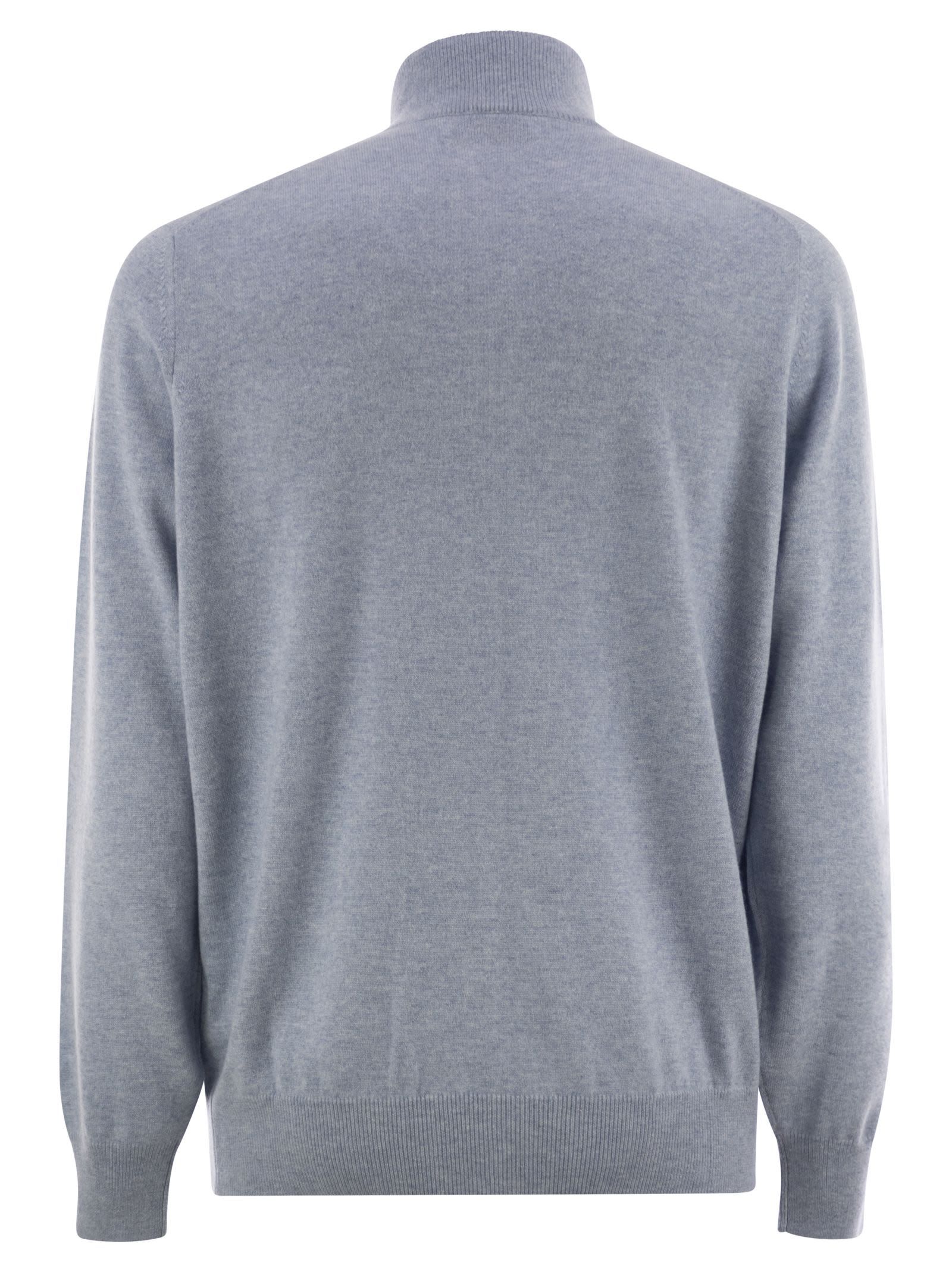 Brunello Cucinelli High-necked Cashmere Cardigan With Zip