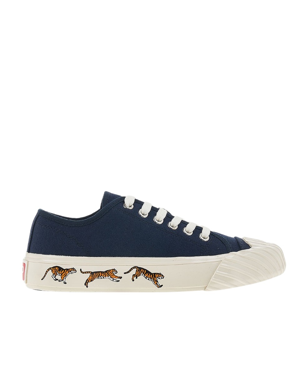 Kenzo Round-toe Low-top Sneakers In Nude