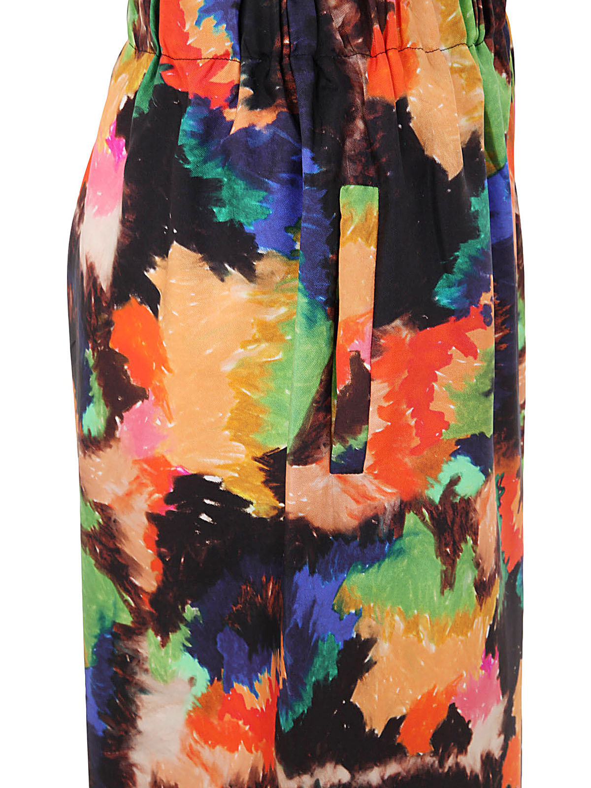 DANIELA GREGIS MULTICOLOR PRINTED SILK TWILL TROUSERS 