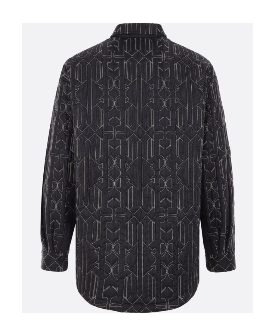 Palm Angels Quilted All Monogram Outerwear With Snap Buttons In Black
