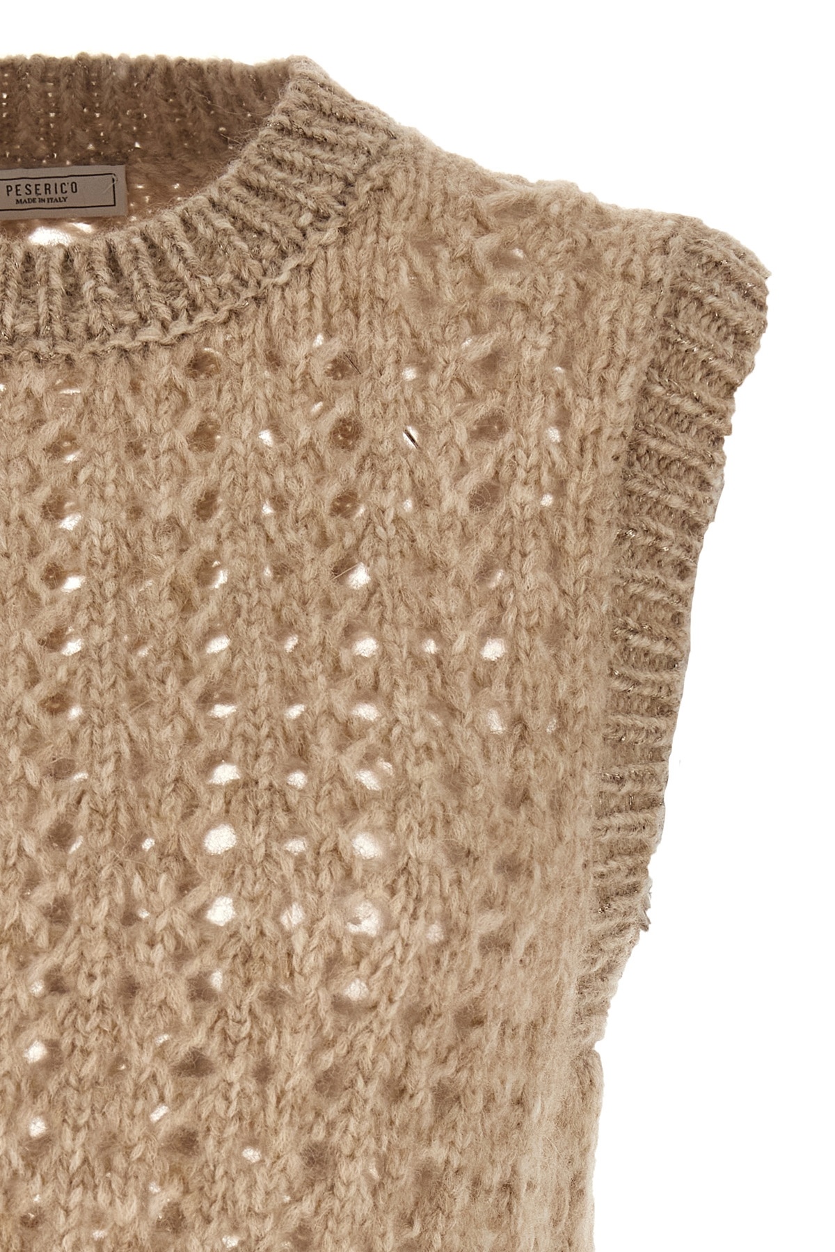 Peserico Fishnet Waist Coat In Neutral