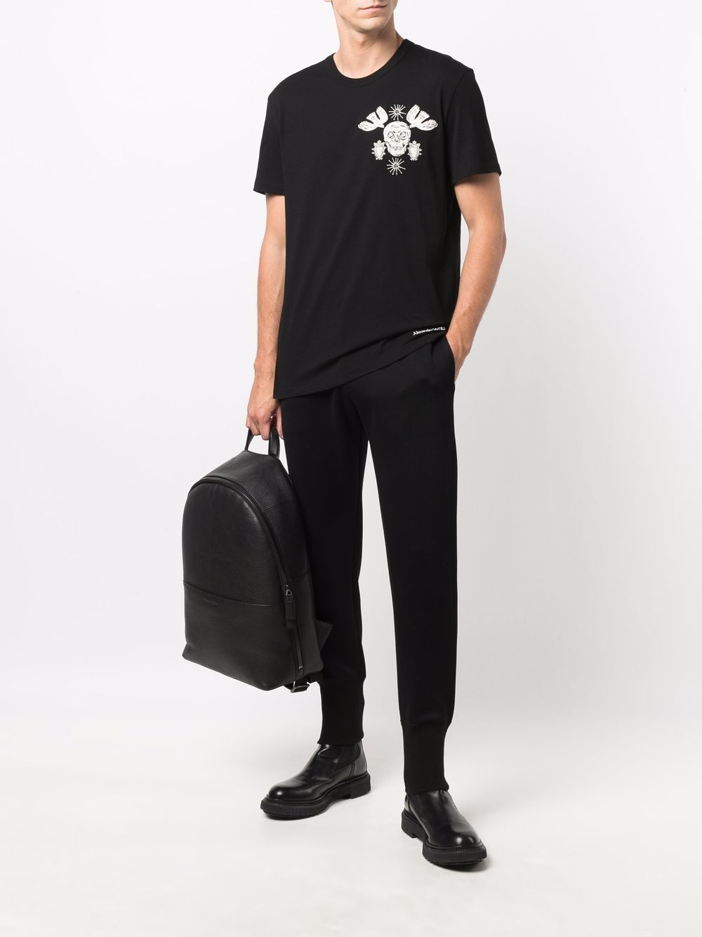 Alexander Mcqueen Skull-print Cotton T-shirt In Black