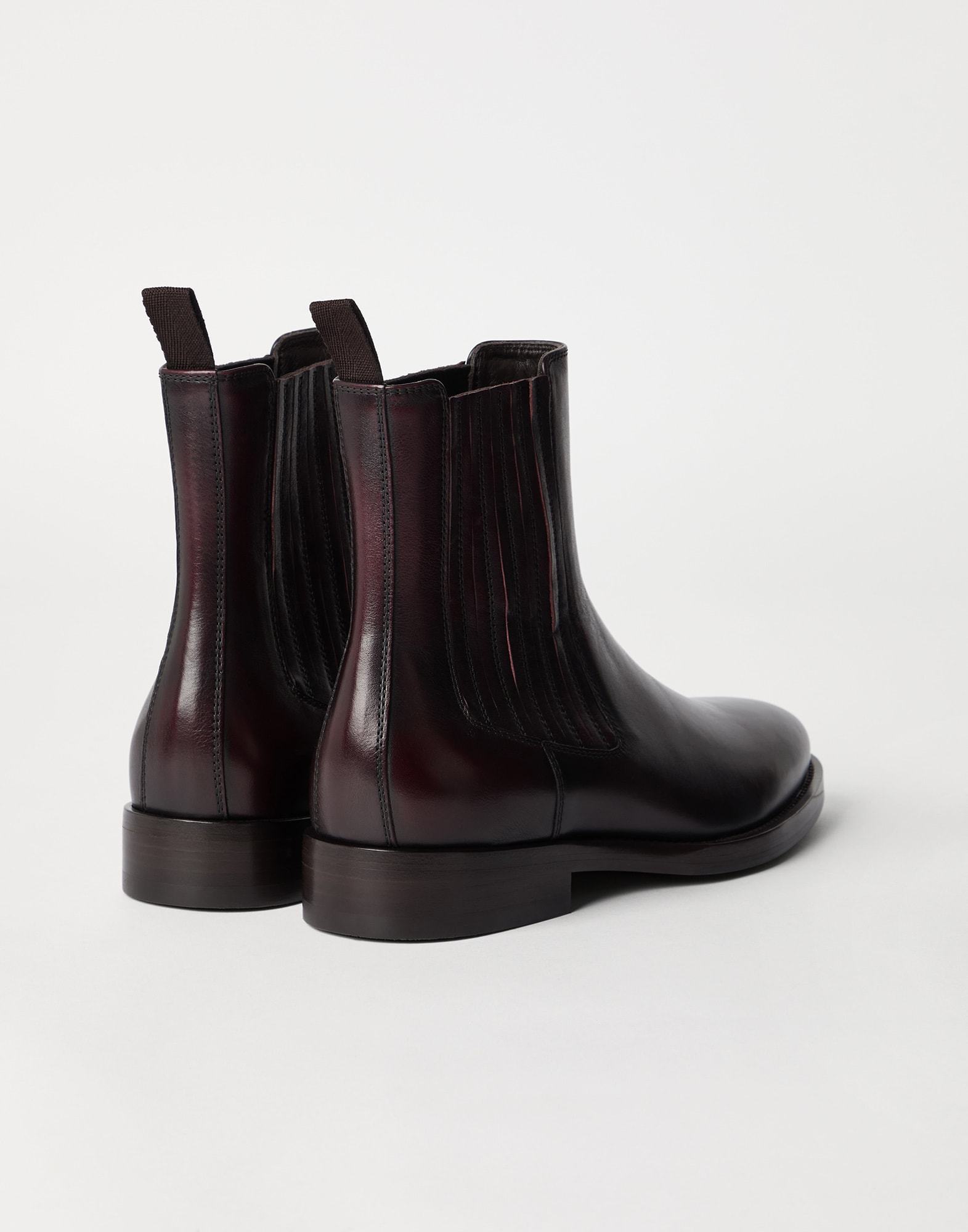 Brunello Cucinelli Burnished Leather Chelsea Boots In Animal Print