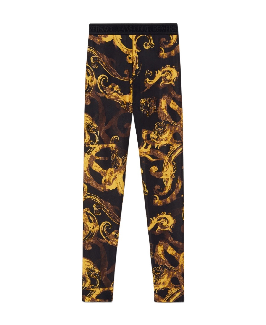 Versace Jeans Baroque-print Elasticated Leggings In Multicolor