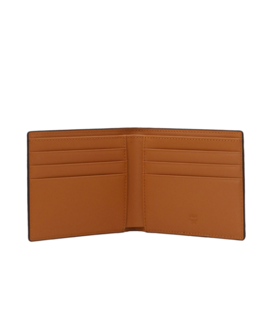 Mcm Printed Half-fold Wallet In Brown