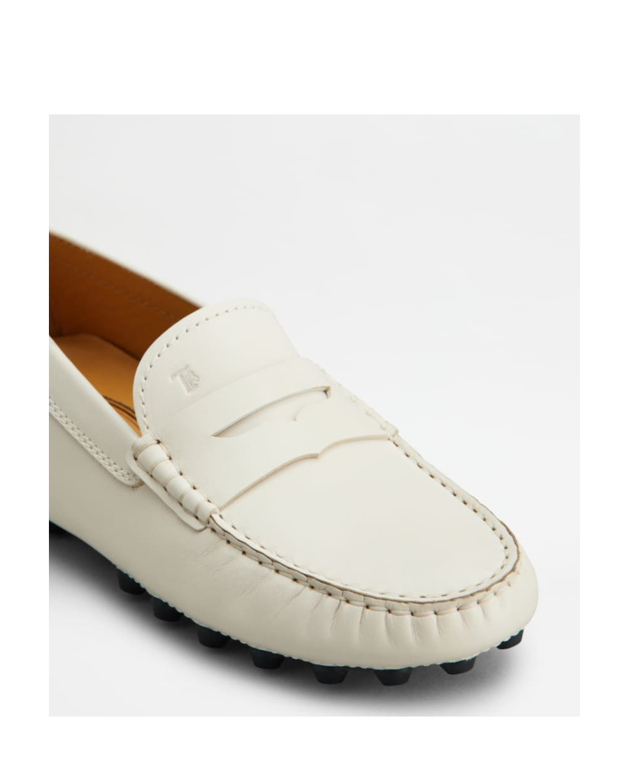 Tod's Moccasins Logo Embossed Loafers In White