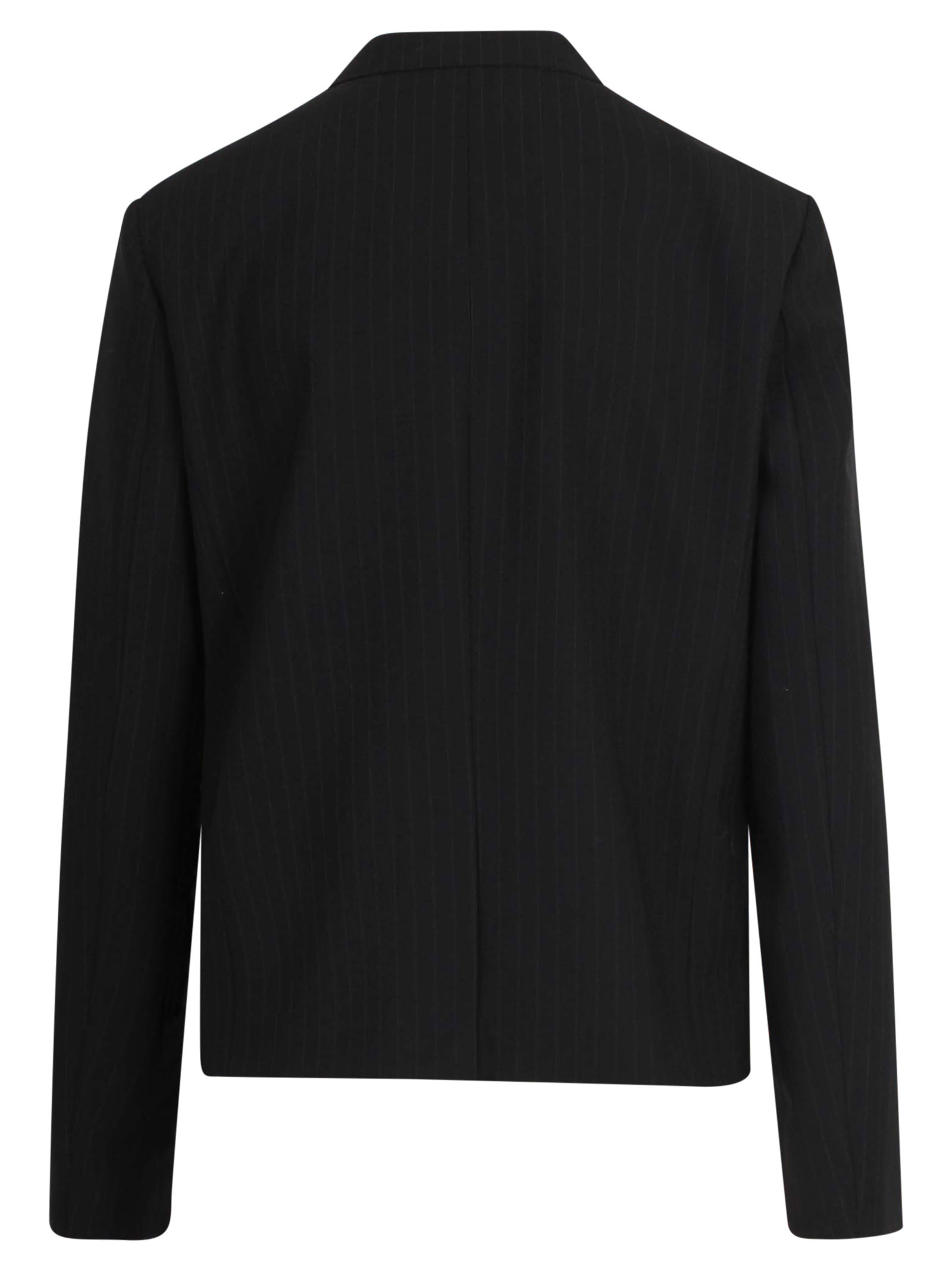 N°21 Striped Suit Jacket In Black