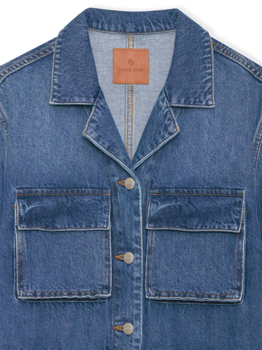 Shop Anine Bing Alden Denim Jacket In Blue