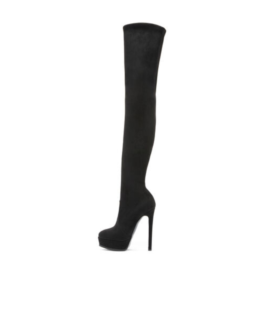 Casadei Flora 140mm Above-knee Platform Boots In Black