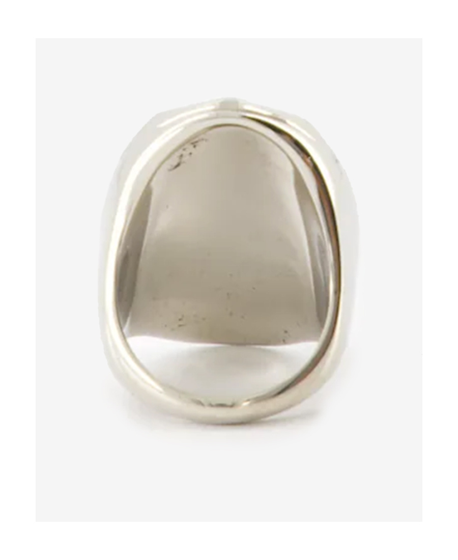 Alexander Mcqueen Logo Engraved Ring In White